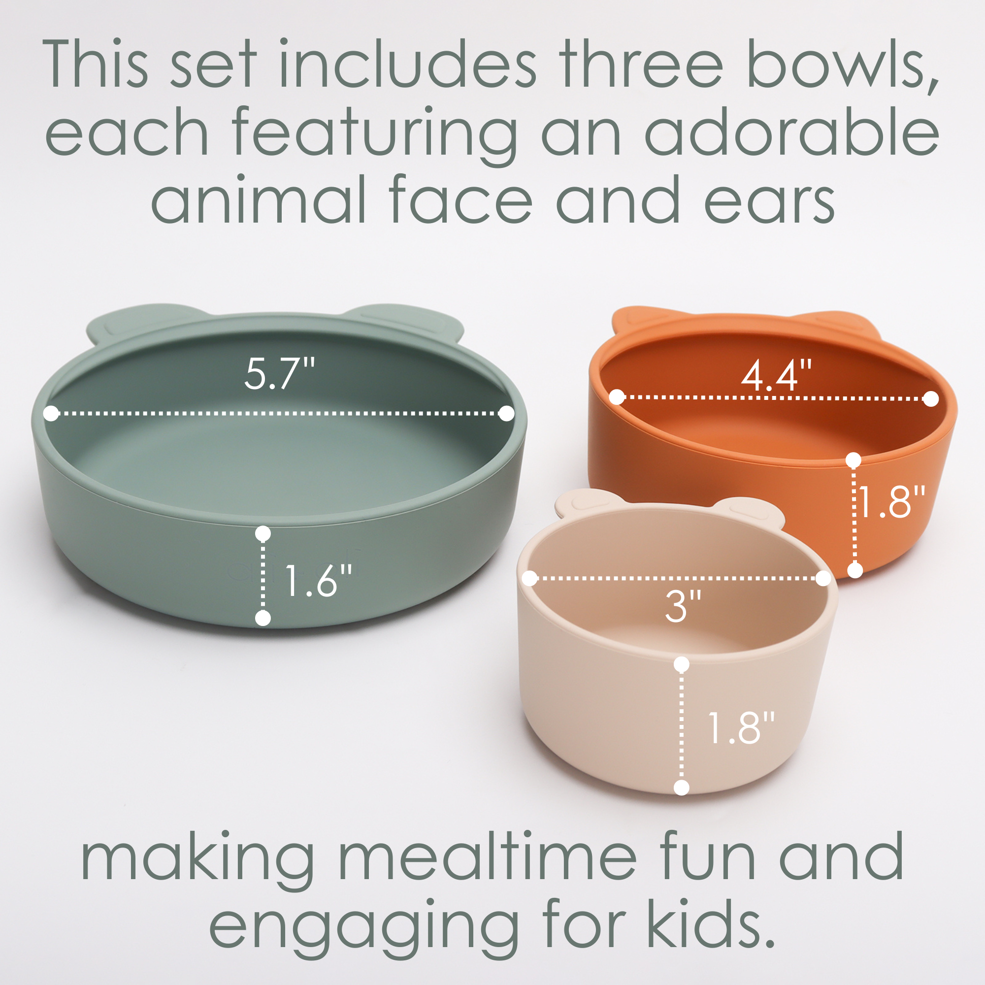 Ali+Oli - Wholesale Snack Box - Kids & Baby - Ali+Oli (3pc) Stackable Snack Bowl Set (Citrus Splash)2