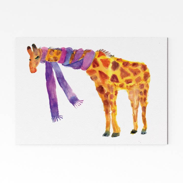 Rosie Webb illustrations - Wholesale Art Print - Giraffe in a Scarf Giclée Print