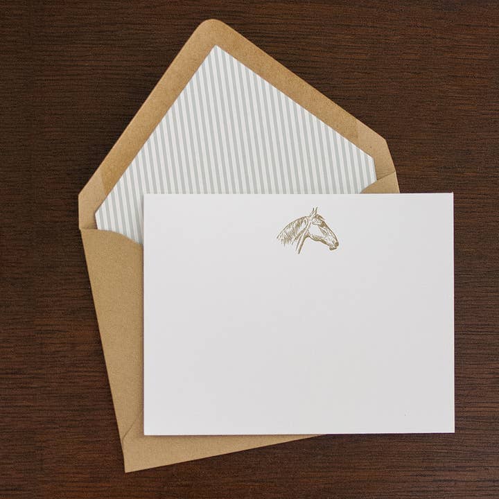 Ensemble de papeterie lignée à plat pur-sang pour la vente par Jerry and Julep, LLC