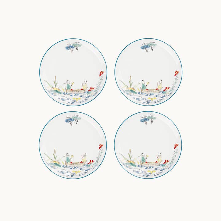 Lotus dessert plate (set of 4) for wholesale by Duggan Society