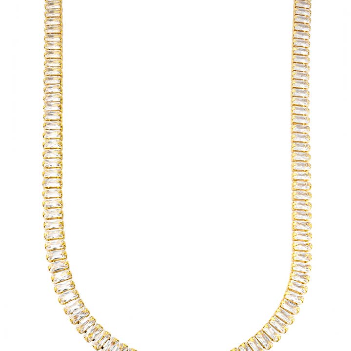 Collier baguette en zircone cubique 6 mm (F93/I129) pour la vente par MIA Jewelry
