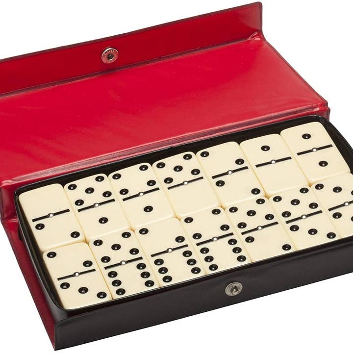 Wood Expressions - Wholesale Dominoes - Double Six Dominoes with Spinners - Ivory Tiles, Club Size0