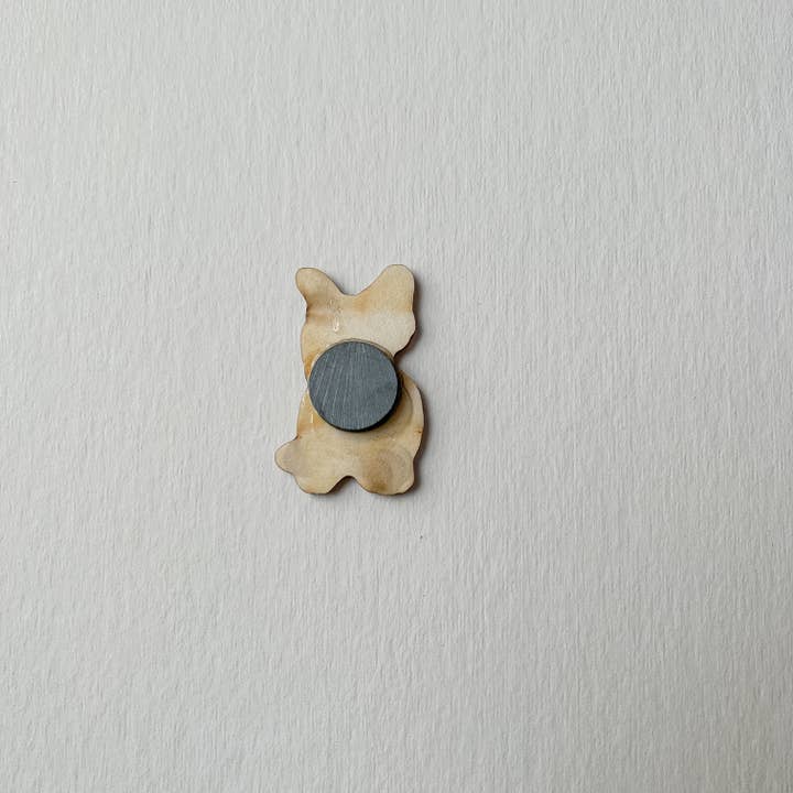 Hudson Illustration Co - About Town Co - Wholesale Lapel Pin/Button - French Bulldog Wooden Pin or Magnet - Sustainable Eco5