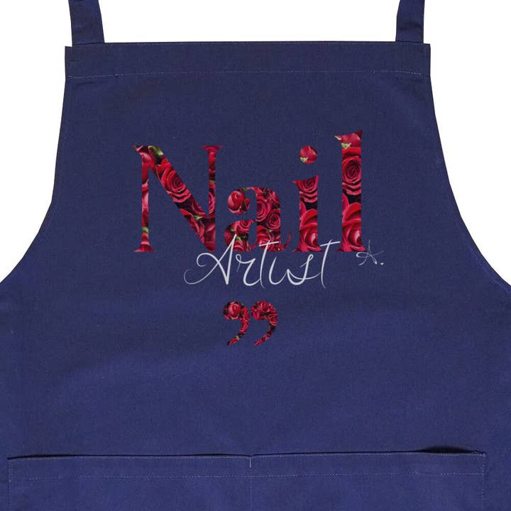 Doriana Cosmetics GmbH - Wholesale Apron - Apron with pocket - Nail Artist Red Roses5
