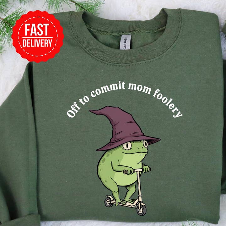 Frog Mom Foolery Sweatshirt for wholesale by TheKingShirt