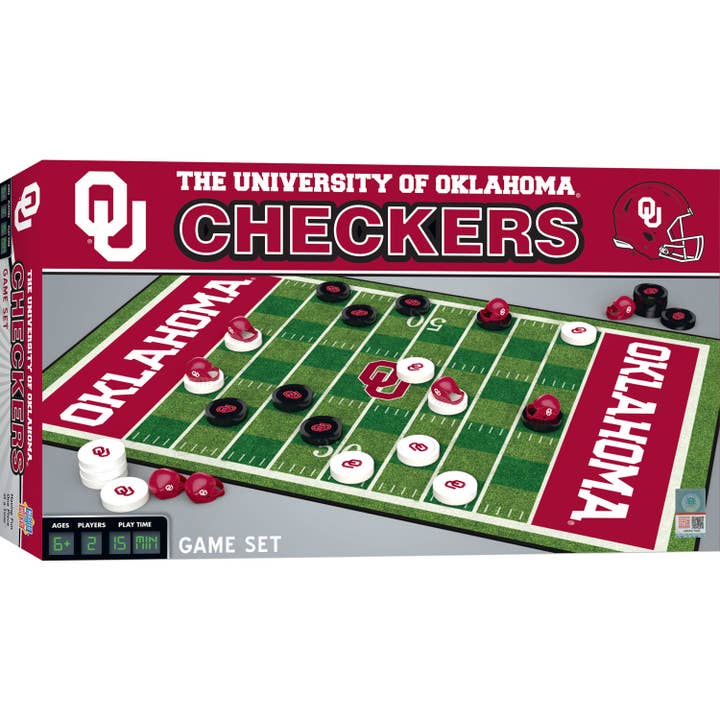 Oklahoma Sooners Checkers Board Game for wholesale by Masterpieces Puzzles