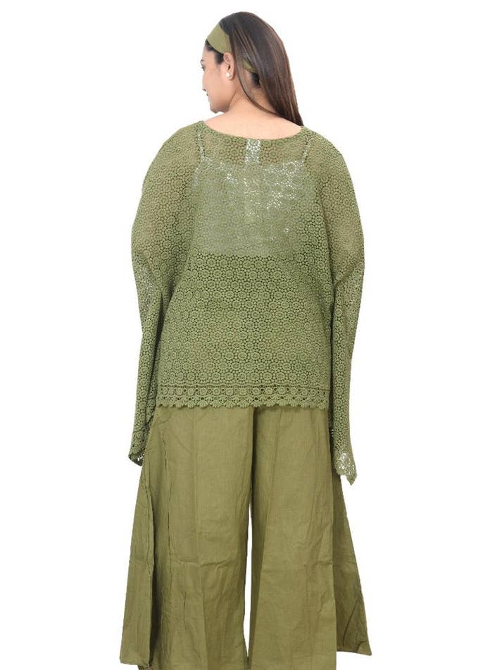 India Batik - Wholesale Top & pants set (NOT Loungewear) – Women's - Linen Pant & Blouse Set -78641