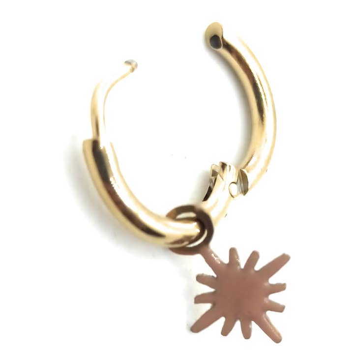 BRANDELIA - Wholesale Dangle Earrings - Pendant Earrings · Nude Star Gold Hoop3