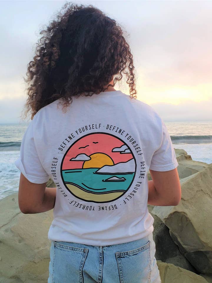 The Sunset Tee In White for wholesale by B.D.F.O. Lifestyle