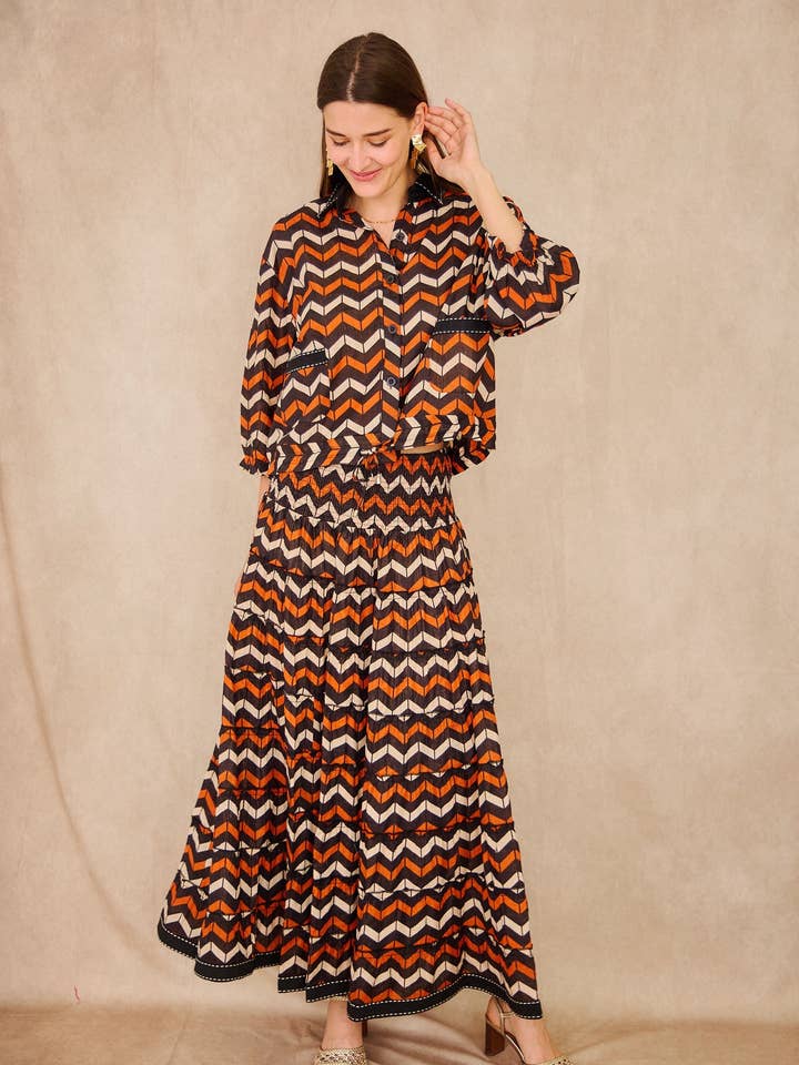 Gonna lunga bohémien in cotone lurex - Prezzo per la vendita all'ingrosso da parte di Orice