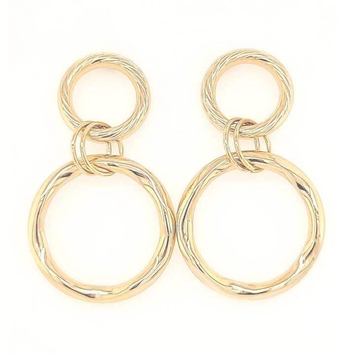 Brincos de círculo duplo por atacado de Lacosta Jewelry Corp