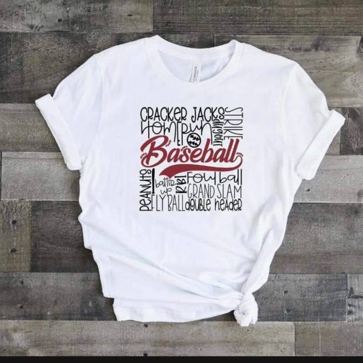 Baseball Words Short Sleeve for wholesale by Dockery Corporation