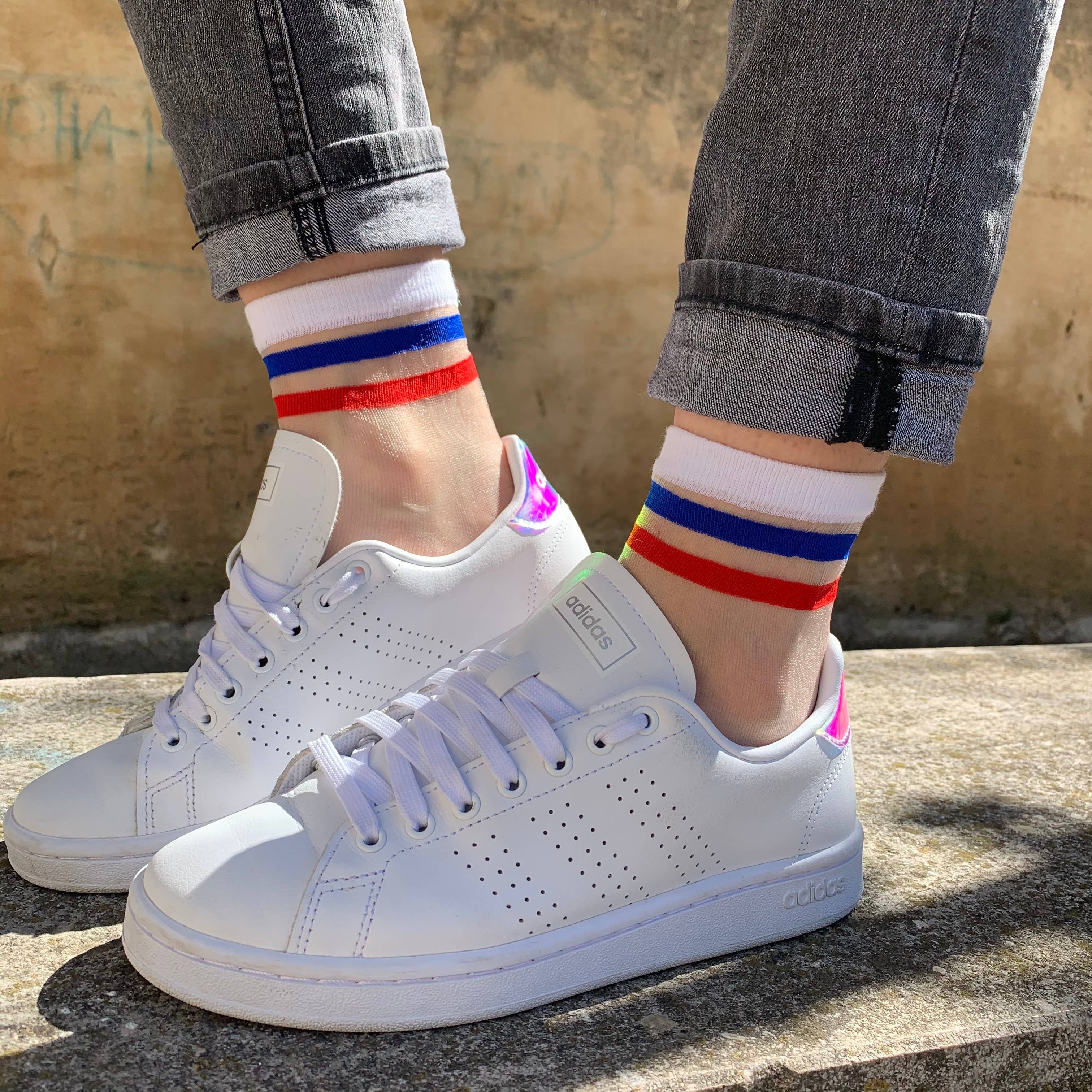 sockette - Wholesale Sokken - Dames - Mimi dames sokken in blauw, wit en rood5