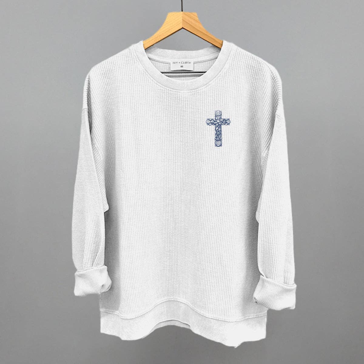 Ivy + Cloth - Wholesale Screen Printed T-Shirt - Women's - Seashell Cross (Left Chest)7