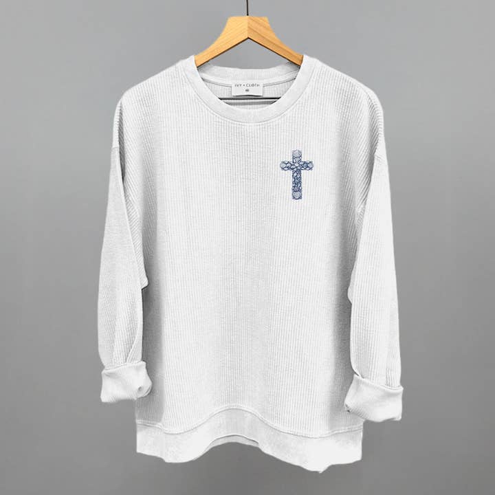 Ivy + Cloth - Wholesale Screen Printed T-Shirt - Women's - Seashell Cross (Left Chest)7