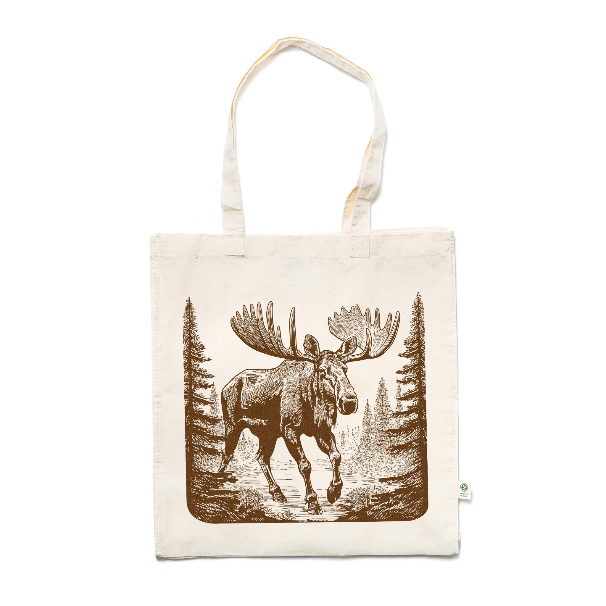 Our Wild Puget Sound – wholesale Tote bag – Unisex – Moose Hand Printed Organic Cotton Tote Bag0