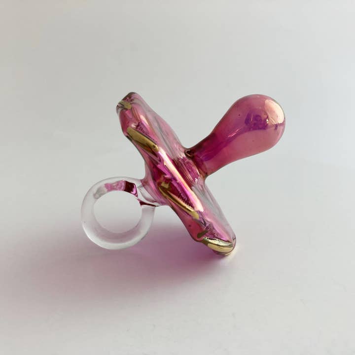 Dandarah – wholesale Ornament – Blown Glass Ornament - Pacifier: Pink