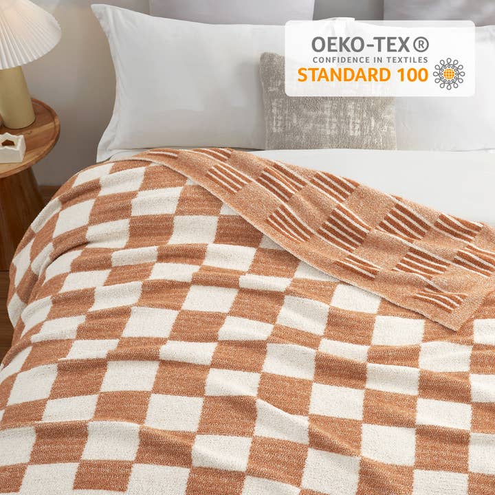 SS Striped Checkered Throw Blanket 50x60 inches for wholesale by DreamValley