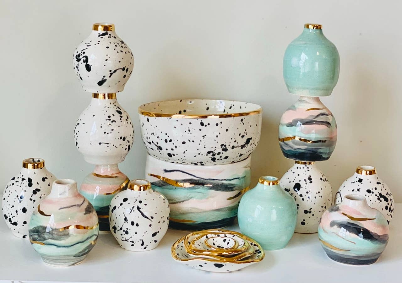 Leslie Ponder Studios – Engroshandel Vase – Landskab Bud vase1