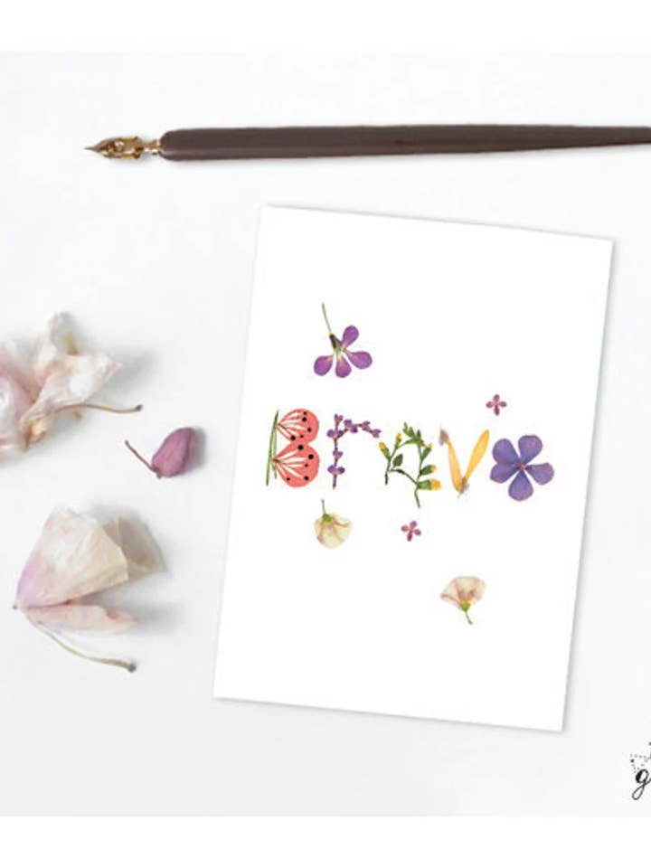 TARJETA DE FLORES DE HERBARIO DOUBLE BRAVO para venta al por mayor de Thévy Guex