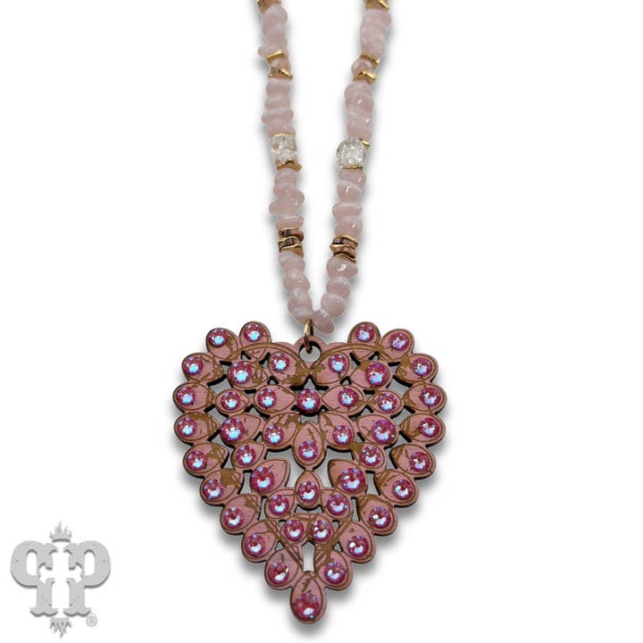 Pink Panache Brands - Wholesale Pendant/Charm Necklace - Laser cut rhinestone heart necklace4