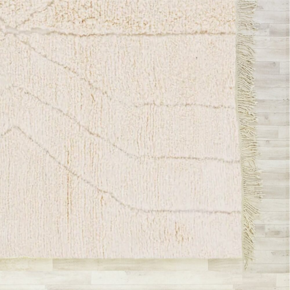 High crafty – wholesale Area rug – Handmade Boho Moroccan Rug – Natural Ivory with Textured Geo1