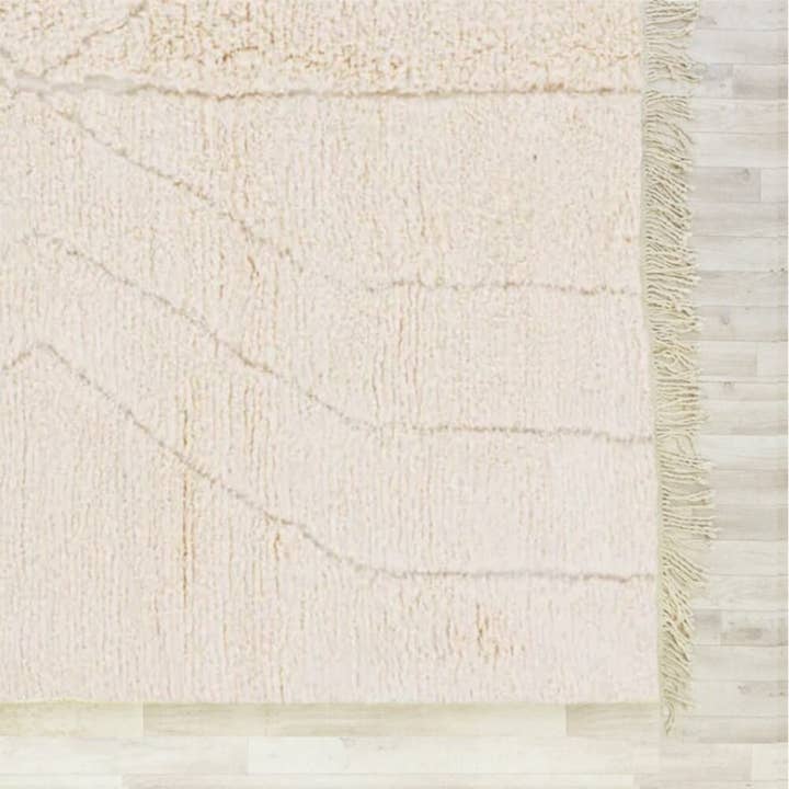 High crafty – wholesale Area rug – Handmade Boho Moroccan Rug – Natural Ivory with Textured Geo1