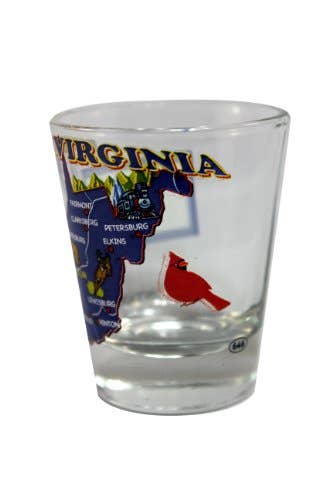 7 Star - Wholesale Shot Glass - WEST VIRGINIA State Shot Glass 2 oz1