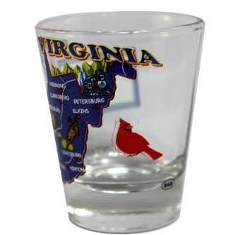 7 Star - Wholesale Shot Glass - WEST VIRGINIA State Shot Glass 2 oz1