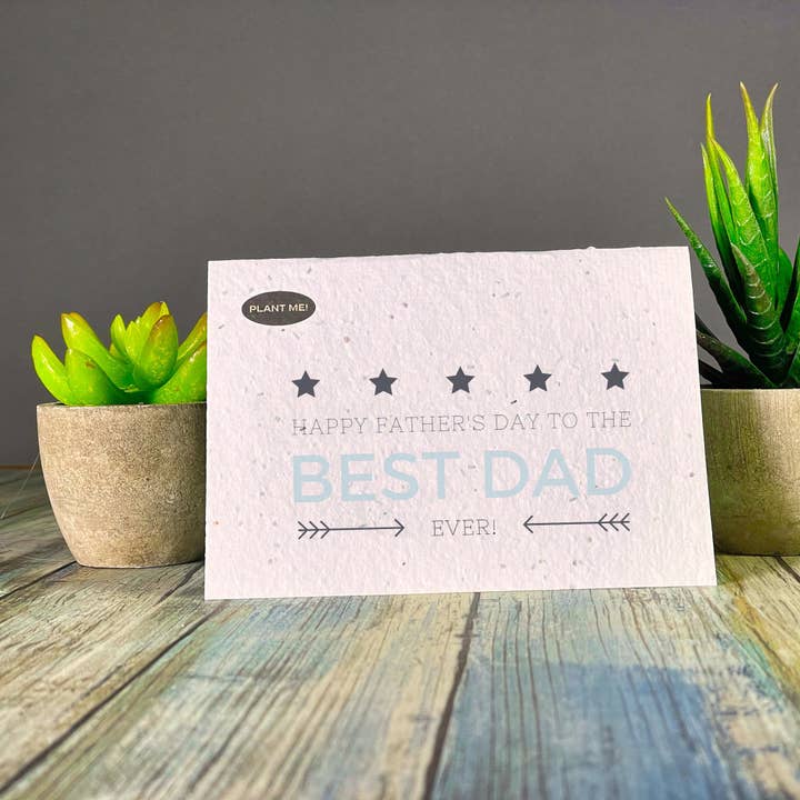 Happy Fathers Day To The Best Dad Ever Plantable Card for wholesale by Plantable Greetings