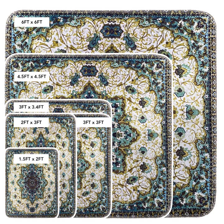 Pupiboo - Wholesale Pet Mat - Dog - Green Medallion Washable Pee Pads4