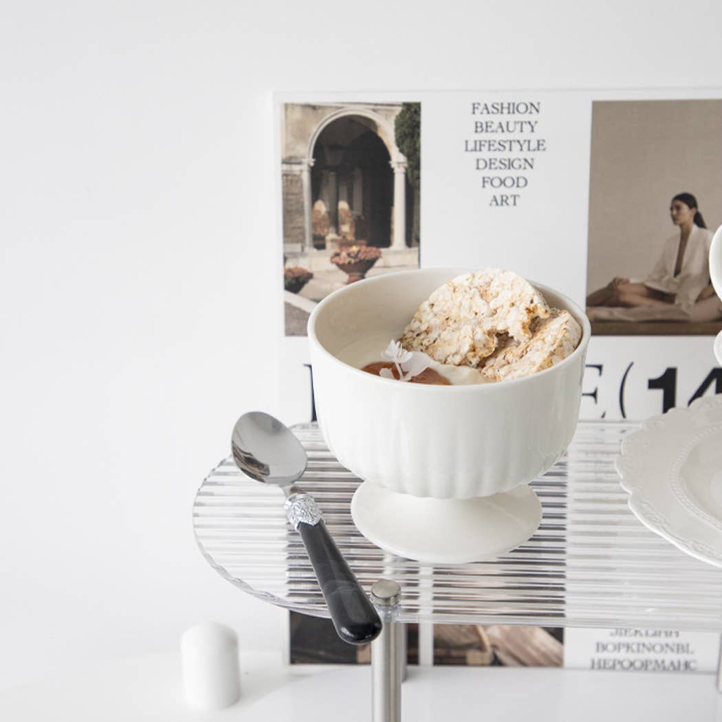 Ailly's garden – wholesale Bowl – Ceramic Corrugated Design Sundae Dessert Cup Ice Cream Bowls5