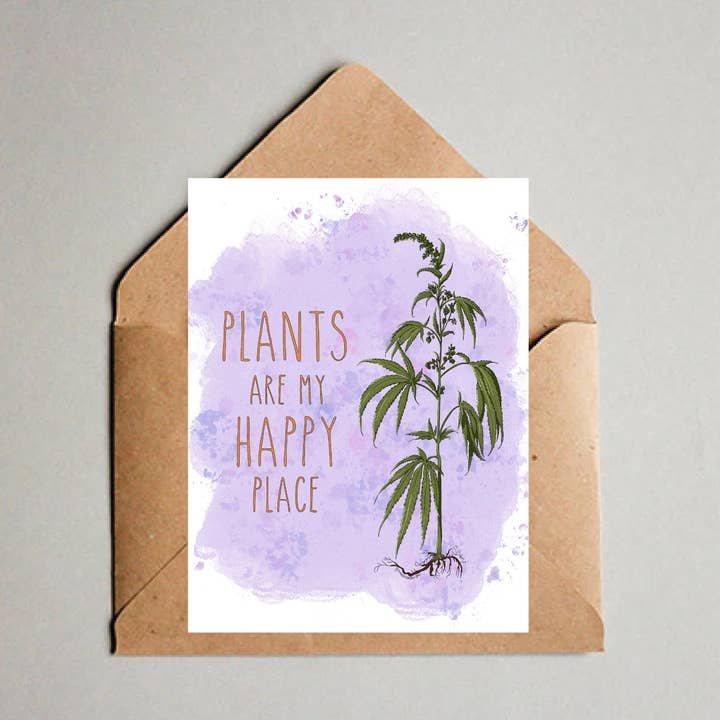 Planten Zijn Mijn Gelukkige Plek Kaart voor wholesale door Tinted Rose Designs