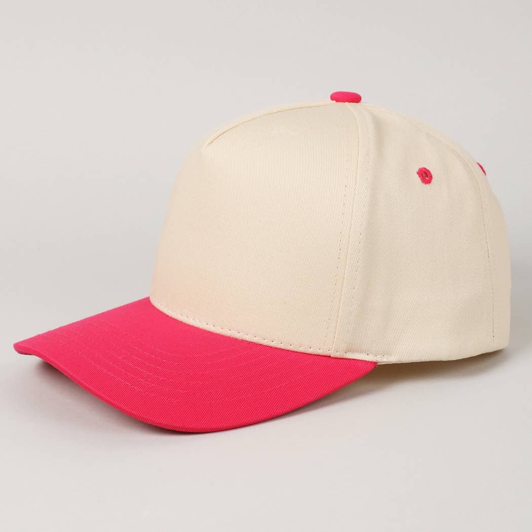 Fashion City – Engroshandel Baseballkasket - Til børn – Børns ensfarvede tofarvede baseballkasket i lærredsbomuld23