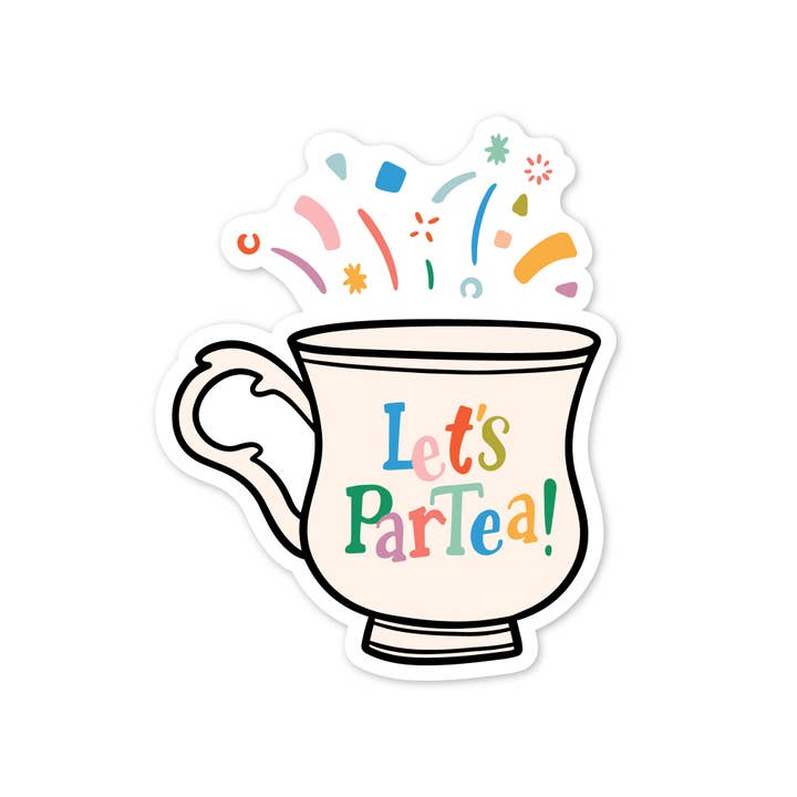 Adhesivo para taza de té Let's ParTea Confetti para venta al por mayor de The Stickerie