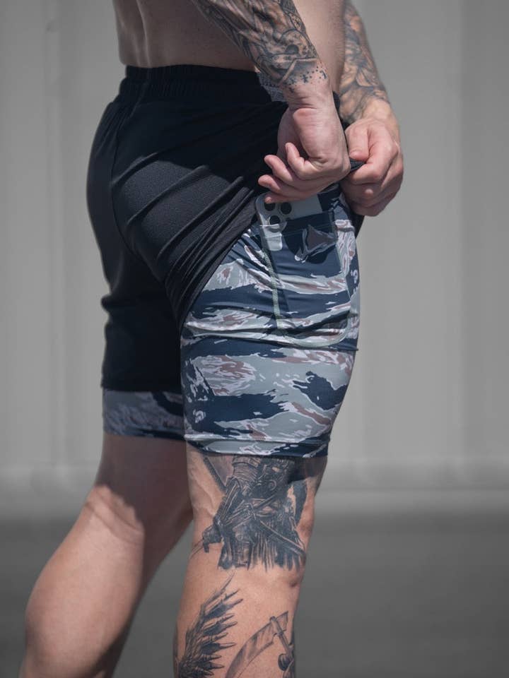 SAVAGE TACTICIANS - Wholesale Athletic Shorts - Men's - 2i1 Lite Gym Shorts - 5 Inch3