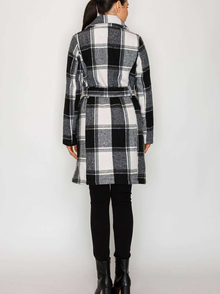 PATRONCITO USA INTERNATIONAL, INC - Wholesale Coat - Women's - Women's Long Coat Plaid Jacket with belt (LJ400)17