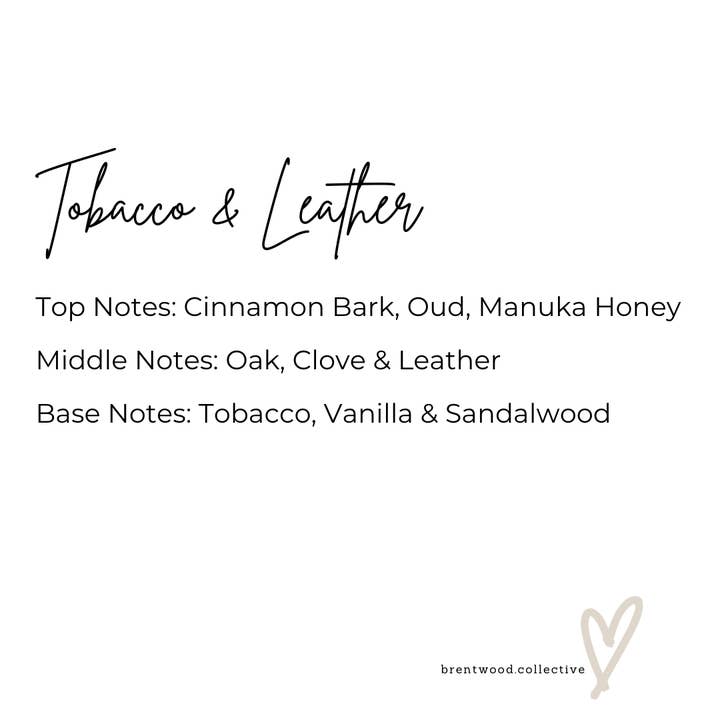 Brentwood Collective - Wholesale Jar/Filled Candle - Tobacco & Leather | Candle