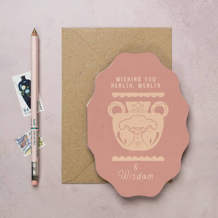 Carte Health Wealth Wisdom | Cartes d'anniversaire | Cartes de bonne chance pour la vente par I am Roxanne