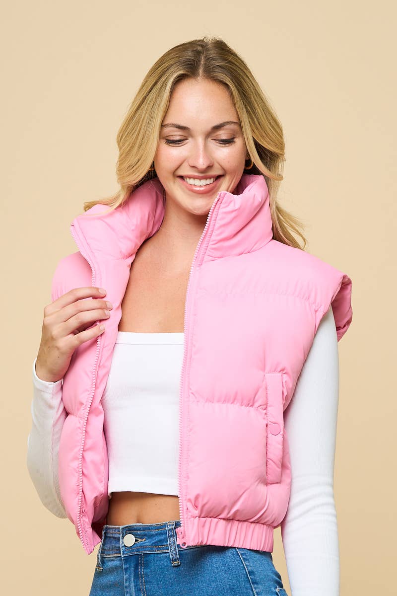 ANWND - Wholesale Jas - Dames - 2458 - Gewatteerd heupvest met hoge kraag11