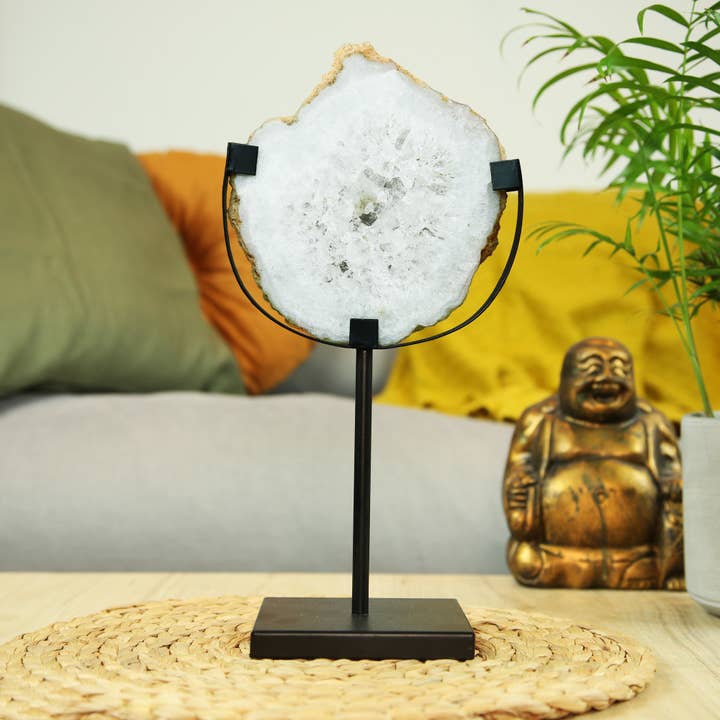 Crystal Display Natural Gemstone & Stand - Clear Quartz for wholesale by Curated Studio