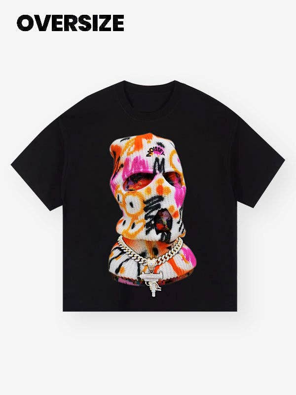 T-shirt met kleurrijke graffiti-maskerprint voor wholesale door NOISSEY