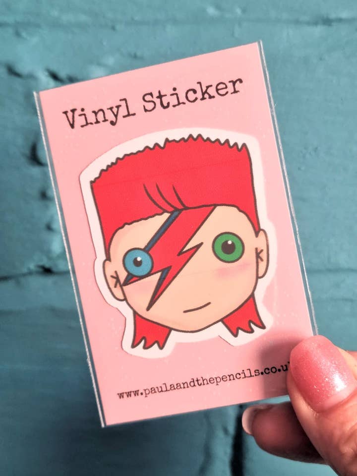 Pegatina Bowie Face para venta al por mayor de Paula and the Pencils