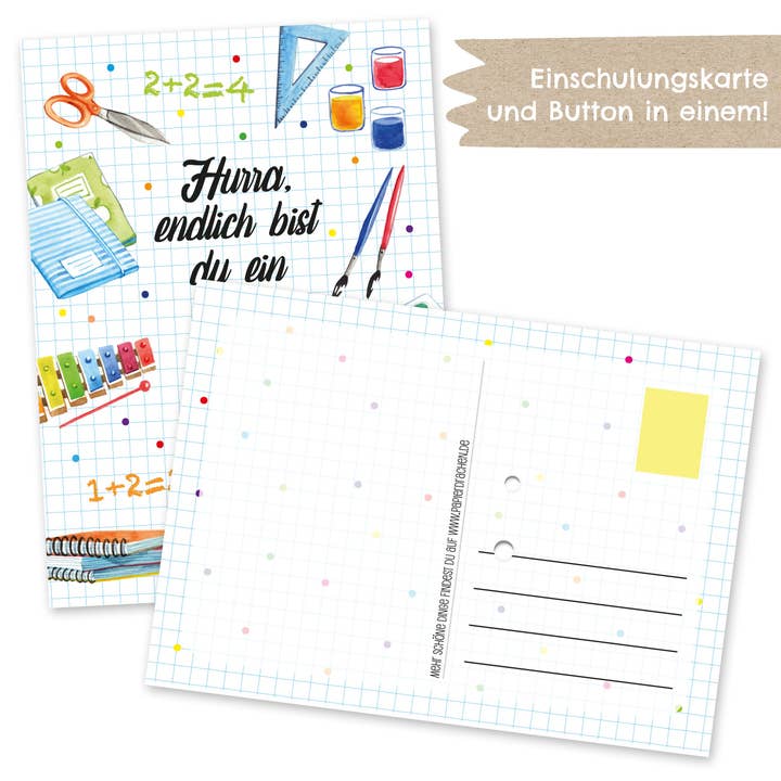 cartolina + pulsante singolo - set 3 per la vendita all'ingrosso da parte di Papierdrachen