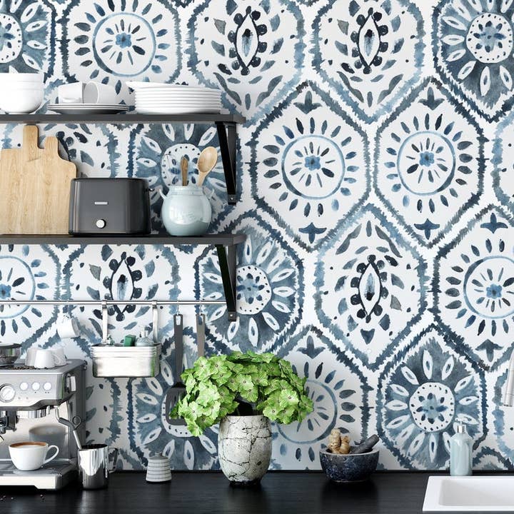 Hand Painted Watercolor Wallpaper 3. Peel and Stick. for wholesale by Timberlea