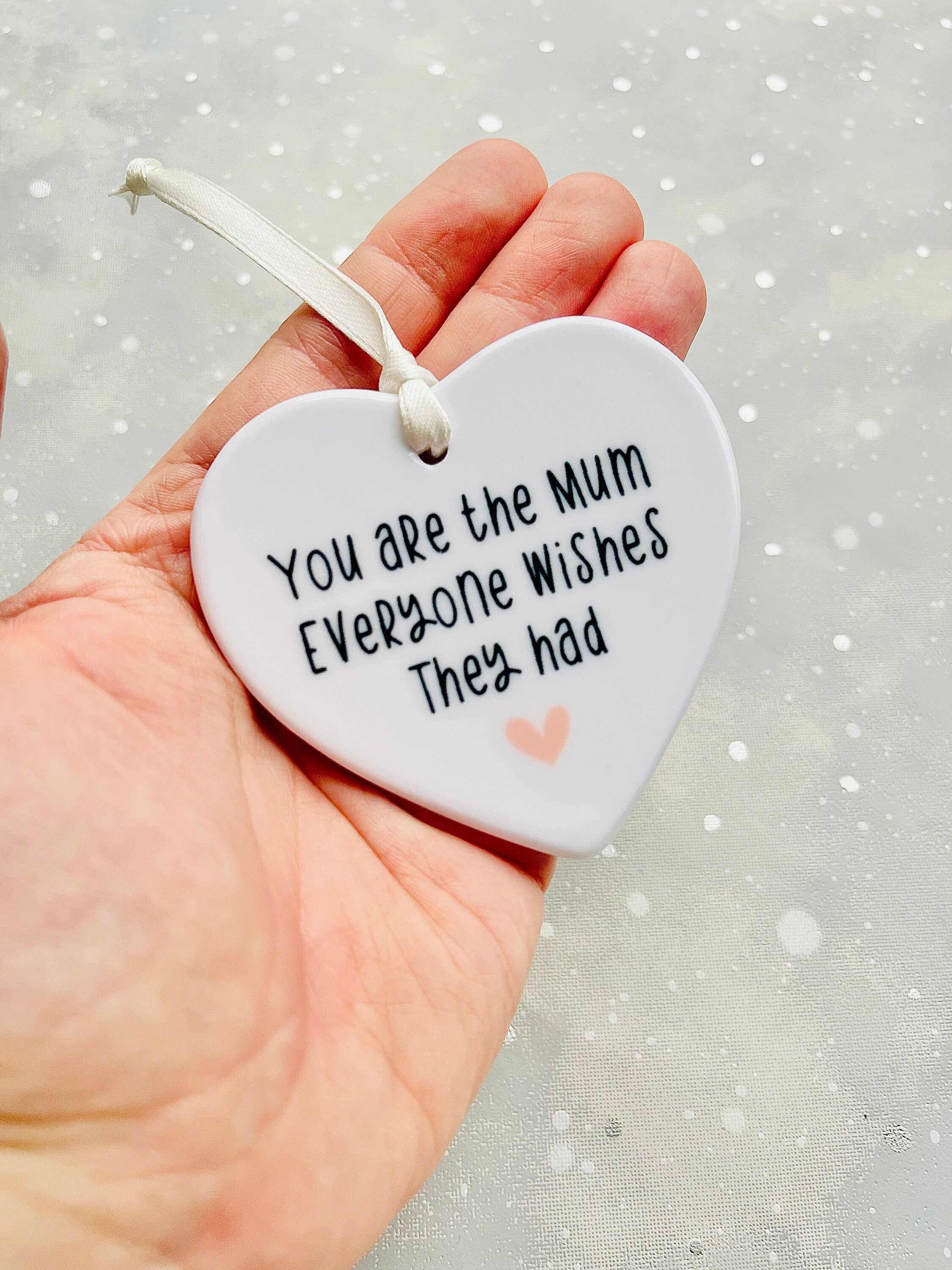 The Gift Club – Ornamento por atacado – Best Mum Ceramic Heart Ornament Kepsake