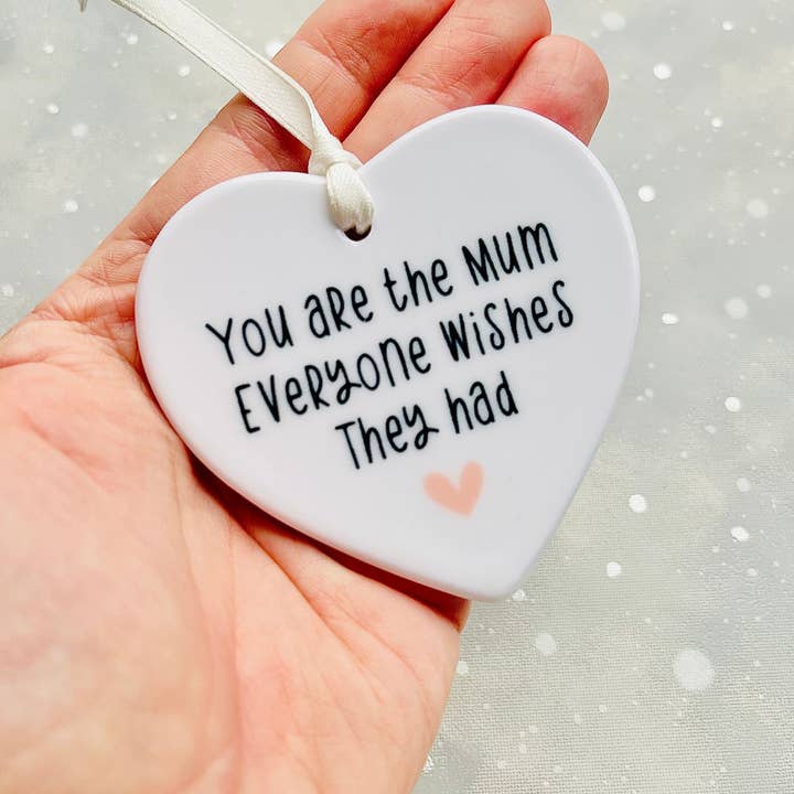 The Gift Club – Ornamento por atacado – Best Mum Ceramic Heart Ornament Kepsake0