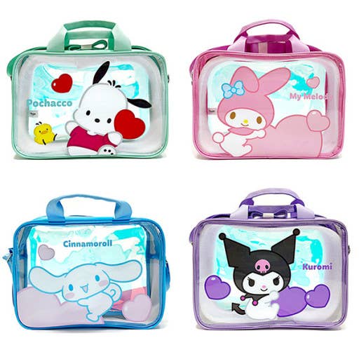 K_Wonderland - Wholesale Beach Bag - Sanrio Characters Hologram Clear Sqaure Bag with Strap