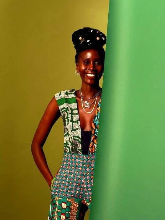 Alisha Green African Print Jumpsuit for wholesale by Sosome