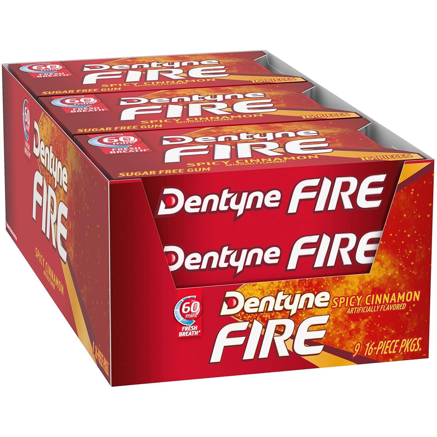 I Got Your Candy - Wholesale Chewing Gum - Dentyne Ice Sugarless Gum Cinnamon Fire - 9ct6